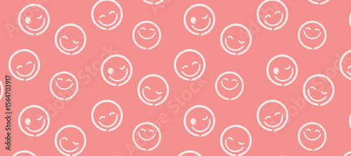 Fun cartoon pattern monochrome emoji faces vector illustration. Drawing for wrapping paper, backgrounds, textiles and youth product designs