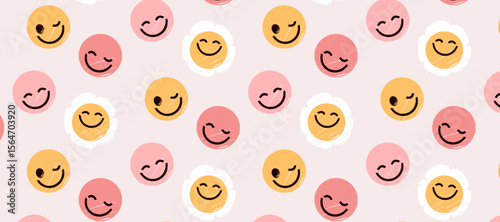 Repeating pattern of pink a...