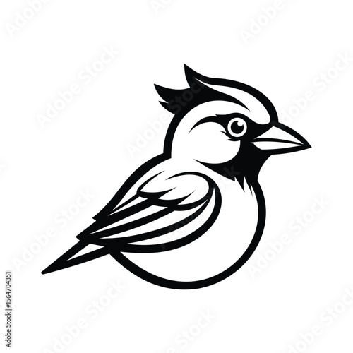 A chirpy glyph icon of sparrow face design