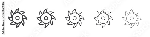 Bucket wheel excavator icon simple illustration collection symbol