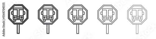 Bus stop stand icon simple illustration collection symbol