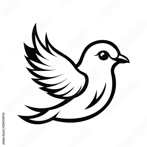 A cheerful glyph icon of bird mascot face