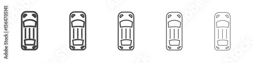 car top view icon simple illustration collection symbol