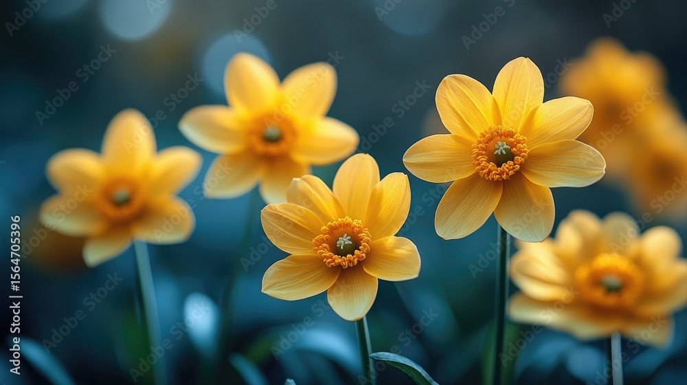 Fototapeta premium Spring season showcases vibrant yellow flowers.