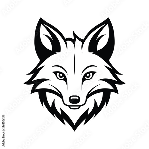 A howling glyph icon of wolf character face