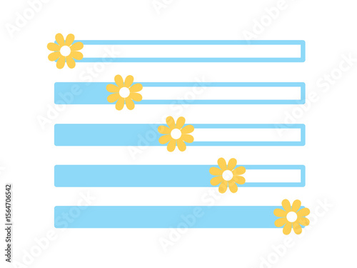 Cute Floral Slider Controls for Progress and Ratings 