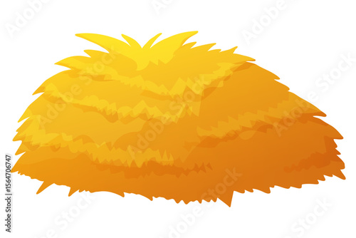 Flat hay and straw stacks. Farming bundles, yellow thatch, cartoon bales and piles of dry forage. Rural crop, autumn feed and pasture elements. Vector clipart 