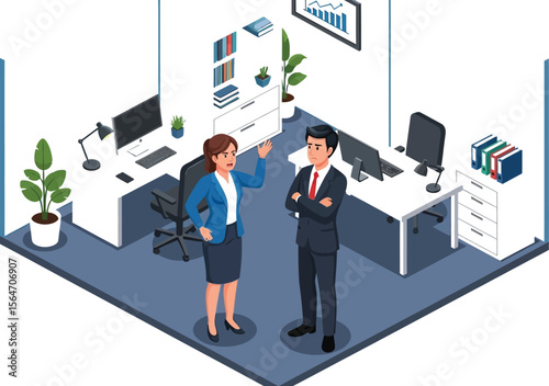 Office conflict illustration business meeting professional disagreement scene
