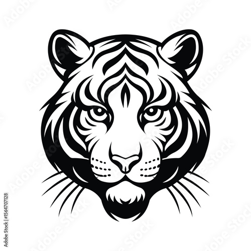 A glyph icon of tiger mascot face