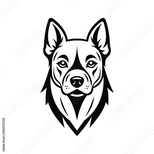A faithful glyph icon of dog mascot face