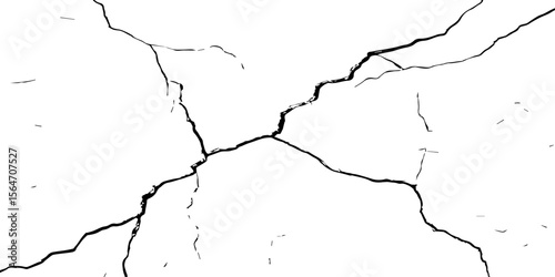 "Cracked white wall texture with bold black fracture lines. Ideal for grunge backgrounds, aged surfaces, urban decay effects, or abstract art. High contrast design for creative projects"
