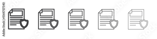 document protection icon simple illustration collection symbol