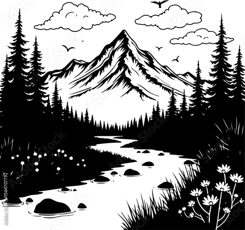 hiker outdoor  adventure, mountains biker  vector bundle