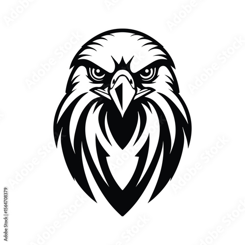 A majestic glyph icon of eagle head mascot