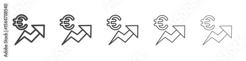 Euro chart icon simple illustration collection symbol
