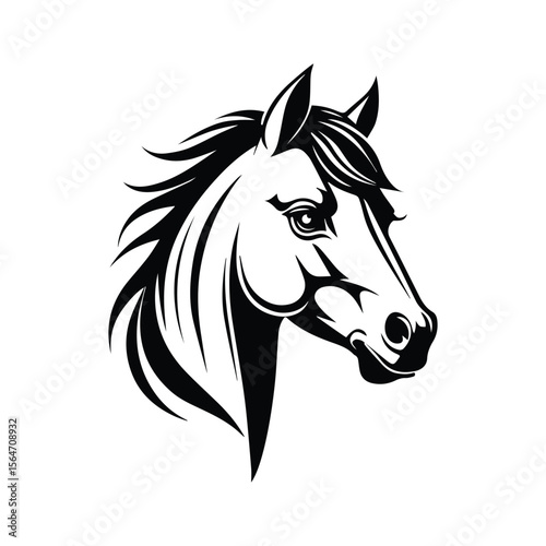 A fast glyph icon of horse mascot face