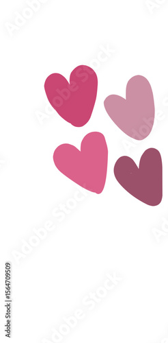 red hearts on white background