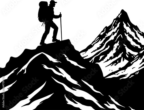 hiker outdoor  adventure, mountains biker  vector bundle