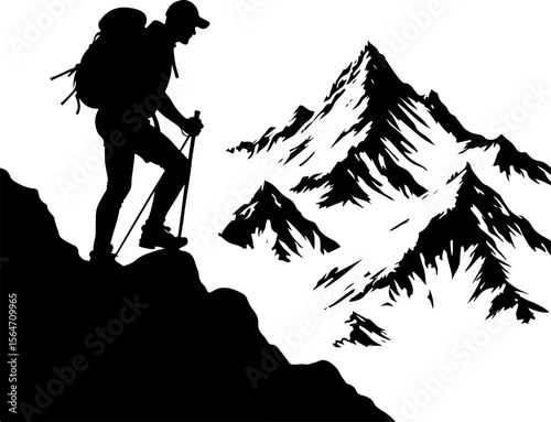 hiker outdoor  adventure, mountains biker  vector bundle