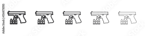Gun with ammunition icon simple illustration collection symbol