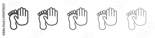 hand and foot icon simple illustration collection symbol