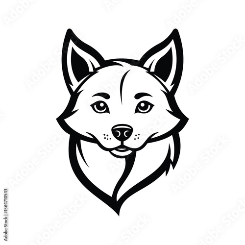 A loyal glyph icon of dog head mascot
