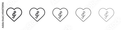 Heard heart note icon simple illustration collection symbol
