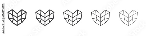 heart shape diamond icon simple illustration collection symbol