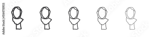 hijab woman icon simple illustration collection symbol