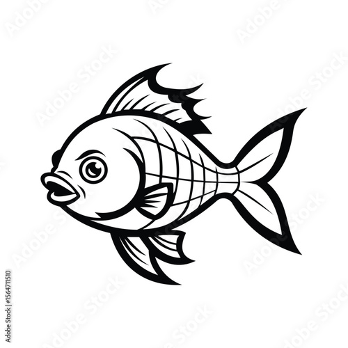 A bright glyph icon of tropical fish face