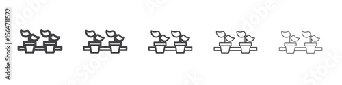 hydroponic pots icon simple illustration collection symbol