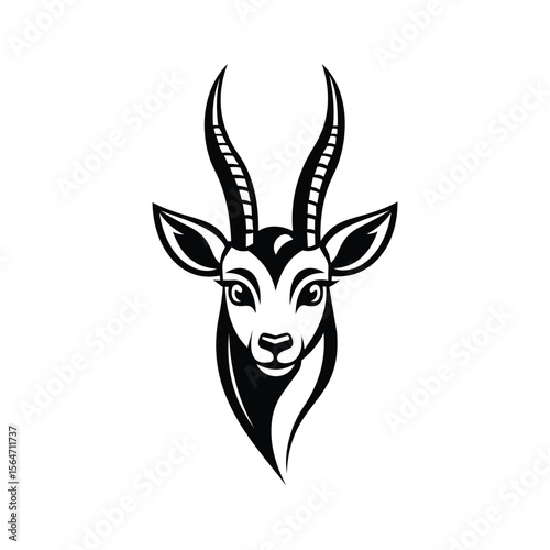 A leaping glyph icon of gazelle mascot face