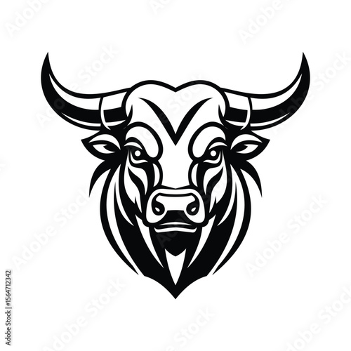 A glyph icon of bison head mascot face