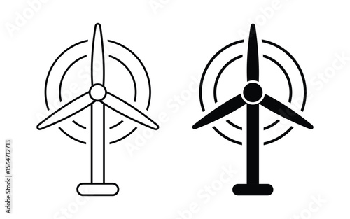 Wind turbine Renewable Energy icons. Wind power icons. Windmill vector icons. representing wind turbines used for generating renewable electricity. 