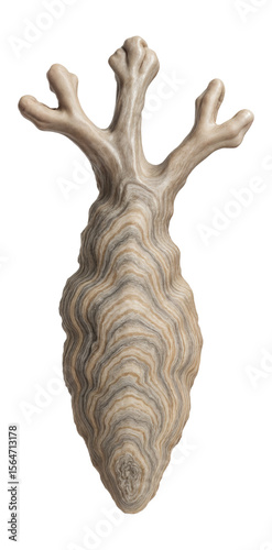 Elongated stromatolite structure with branching, tree-like morphology