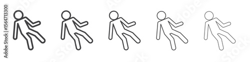 man fall down icon simple illustration collection symbol