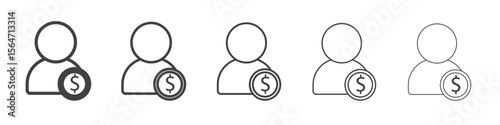 Man take money credit icon simple illustration collection symbol