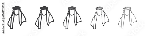 man with keffiyeh icon simple illustration collection symbol