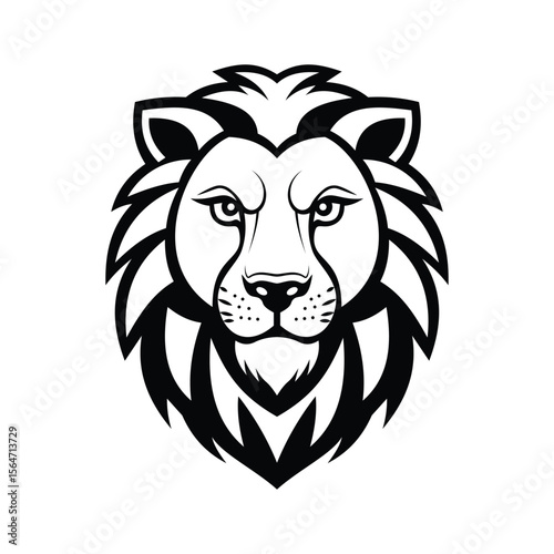 A regal glyph icon of lion head mascot
