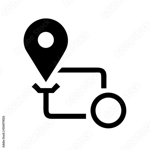 Location tracking icon design in minimalistic style  