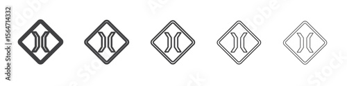 Narrow bridge ahead icon simple illustration collection symbol