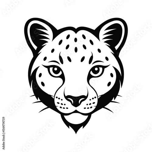 A fast glyph icon of cheetah face mascot