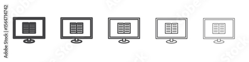 Online library icon simple illustration collection symbol