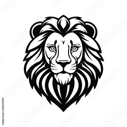 A playful glyph icon of lion character face