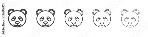 panda face icon simple illustration collection symbol