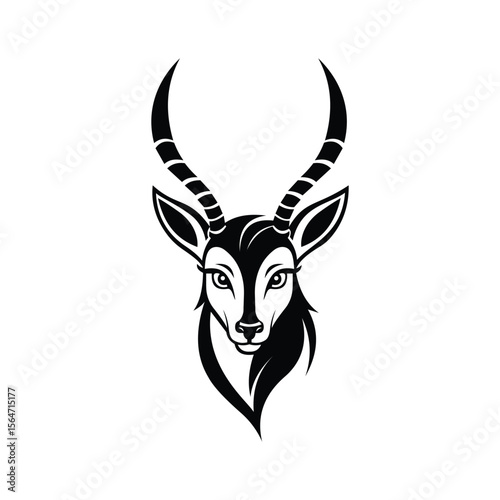 A graceful glyph icon of gazelle deer face