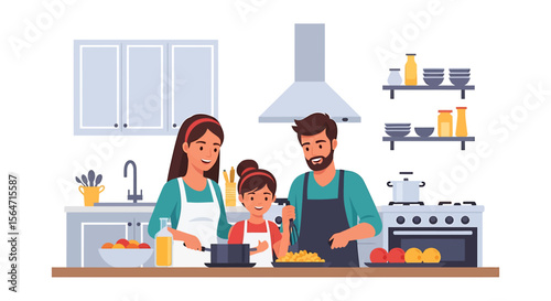 Family Fun Creating Culinary Delights Together at Home Kitchen 