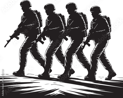 American soldiers, military, army,  vector bundle