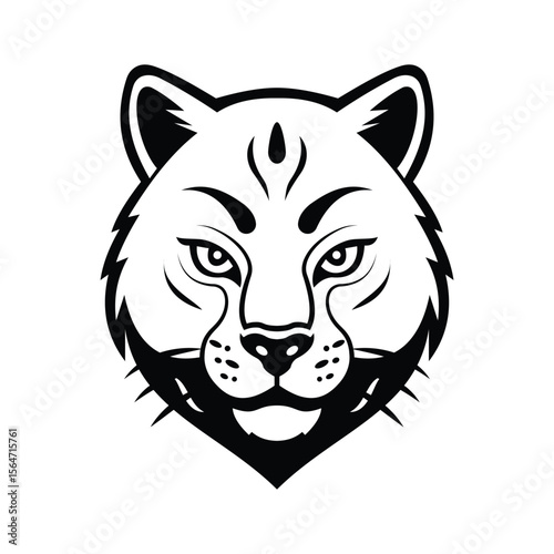 Get this trendy glyph icon of cougar head