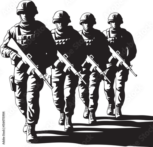 American soldiers, military, army,  vector bundle